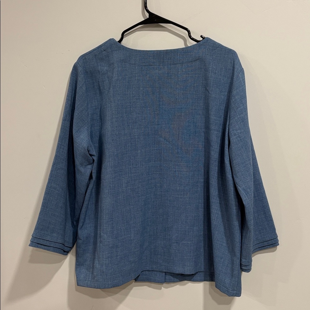 Hino & Malee 24" Double Cuff Layered Blouse - Picture 4 of 5